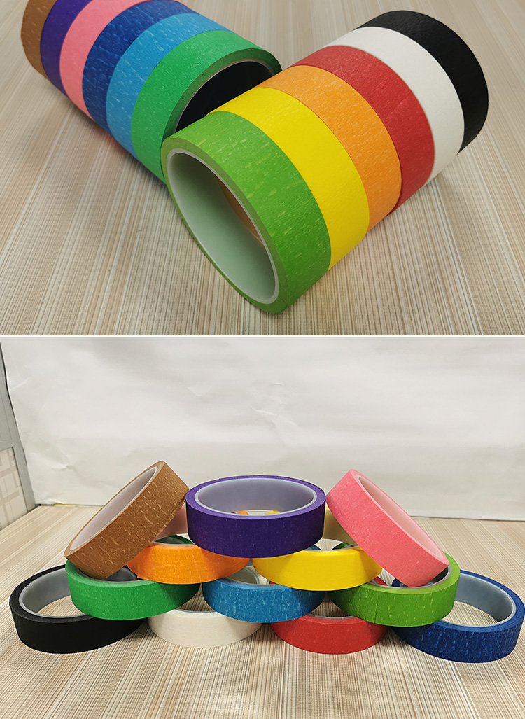 廠家批發(fā)美紋紙膠帶遮蔽裝飾噴漆美縫紙可書寫平紋美紋膠紙質(zhì)膠帶