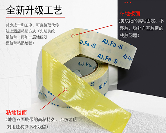 酒店展會專用雙面美紋紙膠帶 地毯雙面膠 不傷地板 不殘膠易清理